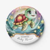 小さな海亀の赤ちゃんシャワー ペーパープレート (正面)