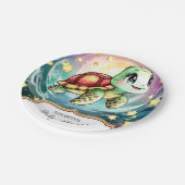 小さな海亀の赤ちゃんシャワー ペーパープレート (アングル)