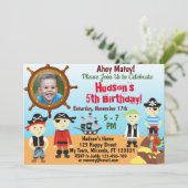 小さな海賊の少年の誕生日招待状 招待状 (スタンド正面)