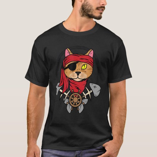 小さな海賊猫 Tシャツ (正面)