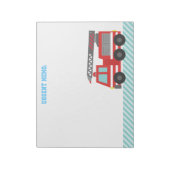 小さな消防士のための可愛い赤い消防車 ノートパッド (回転)