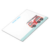 小さな消防士のための可愛い赤い消防車 ノートパッド (アングル)