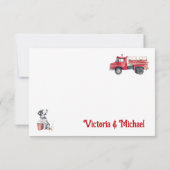 小さな消防士の洗濯物ライン感謝カード 招待状 (裏面)