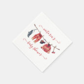 小さな消防士の赤ちゃんシャワー物干し スタンダードカクテルナプキン (角)