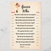 小さな消防士は誰が赤ちゃんシャワーのゲームカードを推測 チラシ (正面)