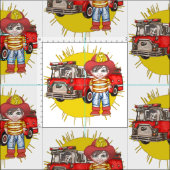 小さな消防士 ファブリック (タイル)