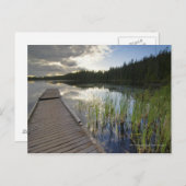 小さな湖に沈む夕日 ポストカード (正面/裏面)