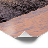 小さな湖のある公園の夕日霜の降りた ポスター (コーナー)