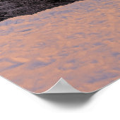 小さな湖のある公園の夕日霜の降りた ポスター (角)