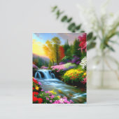 小さな滝に特別な何かがあるf ポストカード (スタンド正面)