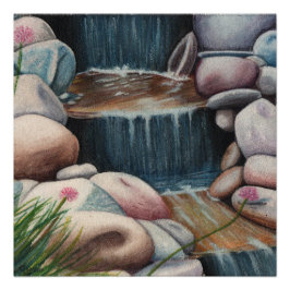 小さな滝のポスター ポスター