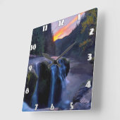 小さな滝ランニングの山の谷を下る。 スクエア壁時計 (傾斜)