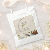 小さな漁師ありがとうスクリプト赤ちゃんシャワー フェイバーバッグ (クリップ留めされた状態)