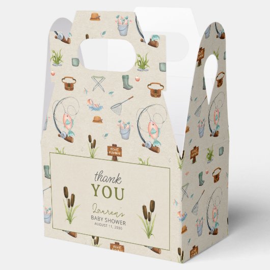 小さな漁師ありがとうスクリプト赤ちゃんシャワー フェイバーボックス (オープン)