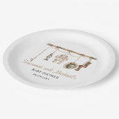 小さな漁師がベビーシャワーパーティーに向かっている ペーパープレート (アングル)