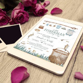 小さな漁師が喜びの赤ちゃんシャワーで歓喜している 招待状