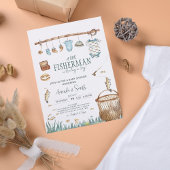 小さな漁師が喜びの赤ちゃんシャワーで歓喜している 招待状