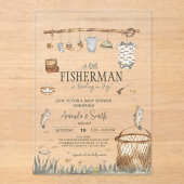 小さな漁師が喜びの赤ん坊のシャワーを浴びる アクリル招待状 (正面)