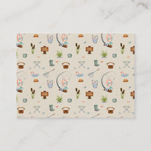 小さな漁師が赤ちゃんシャワー用の本を書く エンクロージャーカード (裏面)