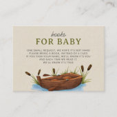 小さな漁師が赤ちゃんシャワー用の本を書く エンクロージャーカード (正面)