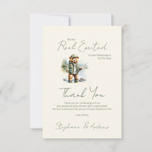 小さな漁師が赤ん坊のシャワーを途中にある サンキューカード (正面)
