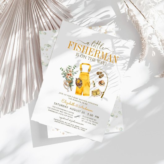 小さな漁師が赤ん坊のシャワーを途中にある 招待状