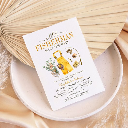 小さな漁師が赤ん坊のシャワーを途中にある 招待状