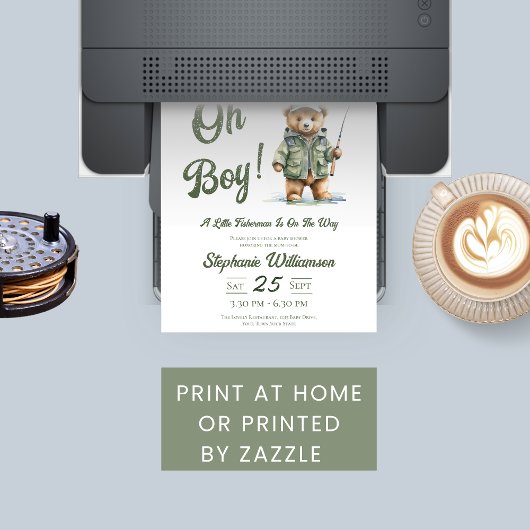 小さな漁師が途中で赤ちゃんシャワーを浴びる 招待状