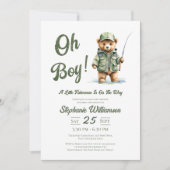 小さな漁師が途中で赤ちゃんシャワーを浴びる 招待状 (正面)