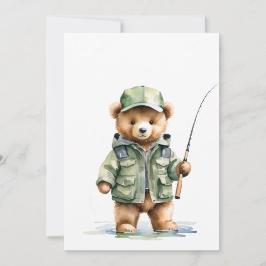 小さな漁師が途中で赤ちゃんシャワーを浴びる 招待状 (裏面)