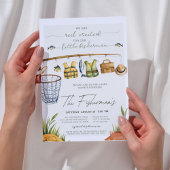 小さな漁師のラスティックボーイベイビーシャワー 招待状