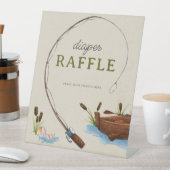 小さな漁師の水の色のスクリプトおむつラッフル 台座サイン (インサイチュ)