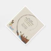 小さな漁師の水の色のスクリプト赤ちゃんシャワー スタンダードランチョンナプキン (角)