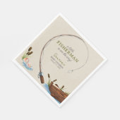 小さな漁師の水の色のスクリプト赤ちゃんシャワー スタンダードランチョンナプキン (角)