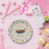 小さな漁師の水の色のスクリプト赤ちゃんシャワー ペーパープレート (パーティー)