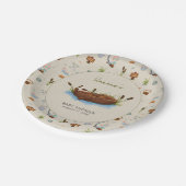 小さな漁師の水の色のスクリプト赤ちゃんシャワー ペーパープレート (アングル)