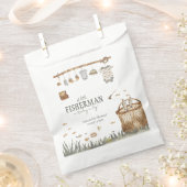 小さな漁師の水の色の赤ちゃんシャワー フェイバーバッグ (クリップ留めされた状態)