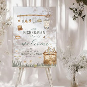 小さな漁師の水の色の魚釣り赤ちゃんシャワー アクリルサイン