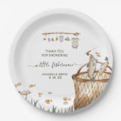 小さな漁師の水の色の魚釣り赤ちゃんシャワー ペーパープレート (正面)