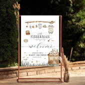 小さな漁師の水の色の魚釣り赤ちゃんシャワー ポスター