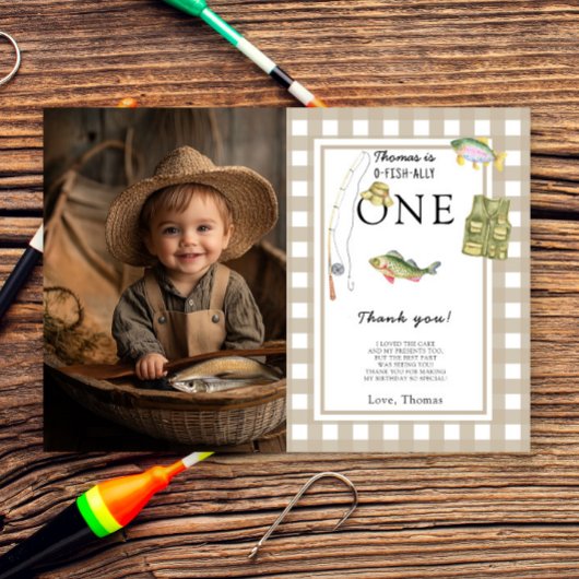 小さな漁師の誕生日パーティー サンキューカード