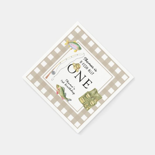 小さな漁師の誕生日パーティー スタンダードカクテルナプキン (角)