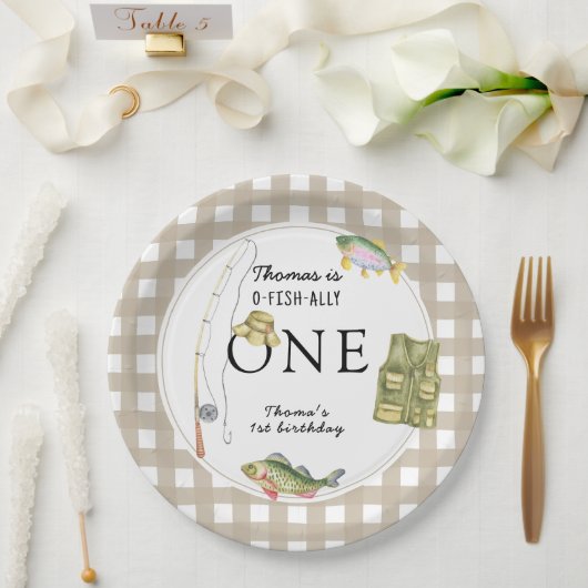 小さな漁師の誕生日パーティー ペーパープレート (ウェディング)