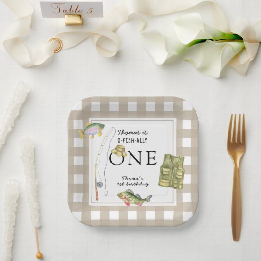 小さな漁師の誕生日パーティー ペーパープレート (ウェディング)