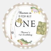 小さな漁師の誕生日パーティー ラウンドシール (正面)
