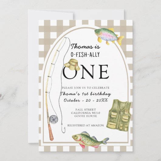 小さな漁師の誕生日パーティー 招待状 (正面)