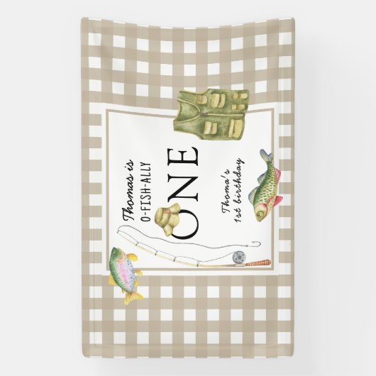 小さな漁師の誕生日パーティー 横断幕 (縦)