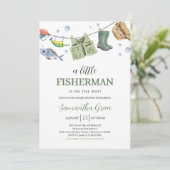 小さな漁師の赤ちゃんシャワー 招待状 (スタンド正面)