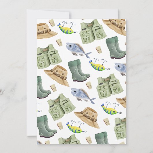 小さな漁師の赤ちゃんシャワー 招待状 (裏面)