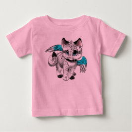 小さな漫画のエンジェル猫 ベビーTシャツ